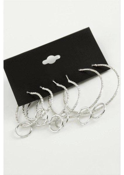 Burgulu Metal Halka Küpe 6 Adet