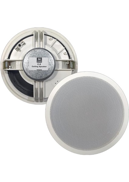 C-8W Alçıpan Tavan Hoparlör 20CM 100 Watt Beyaz