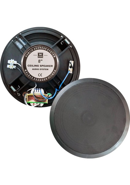 C-8bt Alçıpan Tavan Hoparlör 20CM 10 Watt Trafolu Siyah