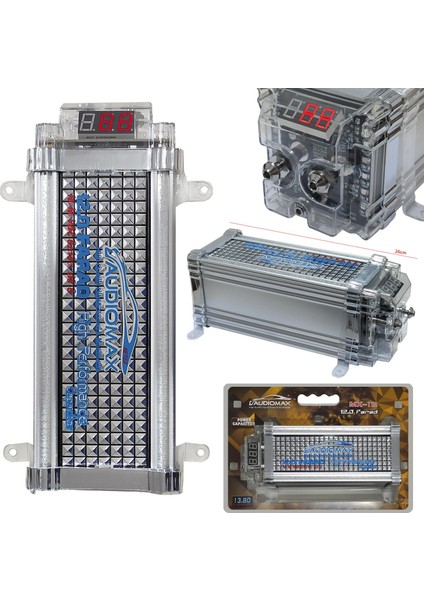 Kapasitör 12/24V 12 Farad Dijital Audıomax MX-112