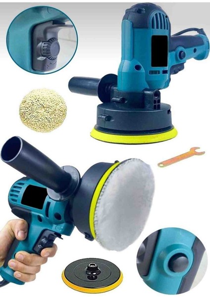İyisi Yok Dikey Polisaj Zımpara Makinesi 125MM Devir Ayarlı Polisaj Makinesi Mavi