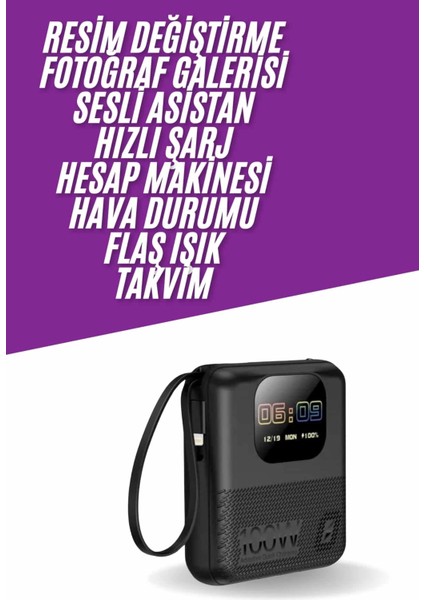 Akıllı Powerbank Ekranlı 10.000 Mah Hızlı Şarj Edebilen 4 Girişli Çok Fonksiyonlu fiyatları