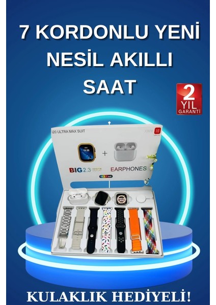 Akıllı Saat Bluetooth Kulaklık Adımsayar Sağlık Takibi Çağrı Cevaplama