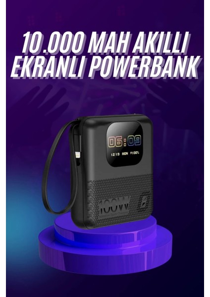 Akıllı Powerbank 10.000 Mah Ekranlı Müzik Dinleme Oyun Oynama Bluetooth Bağlantılı