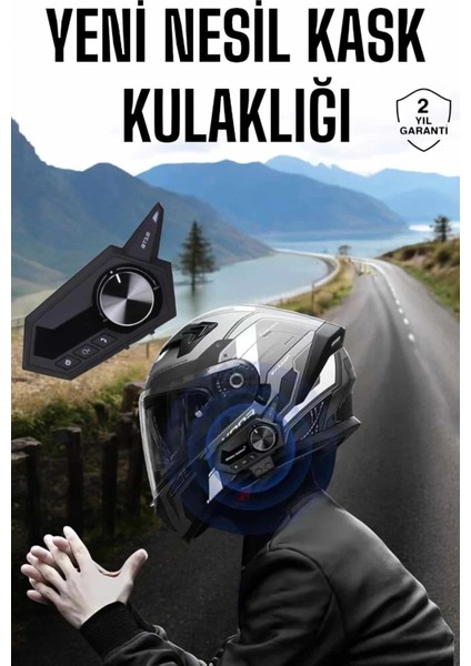 Intercom Kask Kulaklığı Anc Özelliği Yüksek Ses Kaliteli Bluetooth Kulaklık