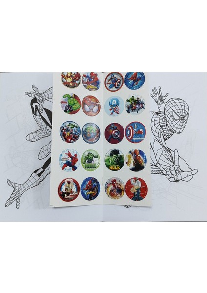 2 Adet Stickerli Boyama Kitabı ve 12 Li Tüp Kuru Boya Kalemi (Arabalar/süper Kahramanlar ) modelleri
