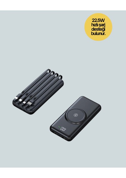 iPhone ve Android Uyumlu 10000MAH Powerbank – Hem Kablolu Hem Kablosuz fırsatları