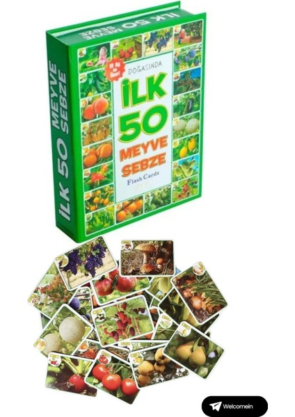Oyuncak Minik Bebeğimin Ilk 50 Sözcük Kartları ve Ilk 50 Meyve Sebze Kartları Flash Kart Set 2'li fırsatları