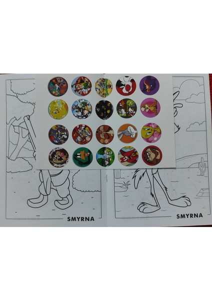 2 Adet Stickerli Boyama Kitabı ve 12 Li Tüp Kuru Boya Kalemi (Arabalar/looney Tunes ) modelleri