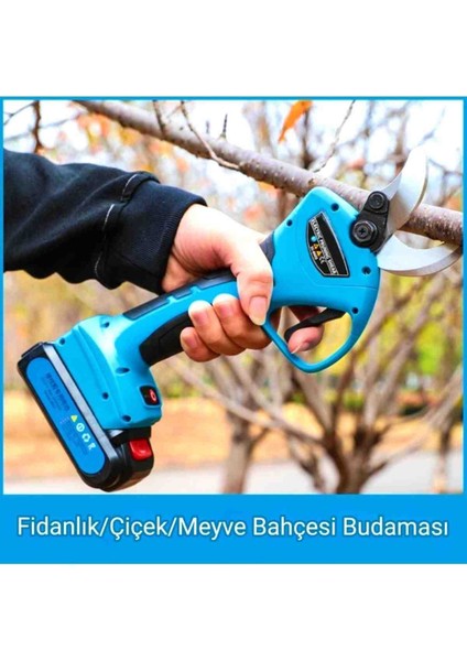 İyisi Yok Sarjlı Çift Bataryalı Çantalı Budama Makası Mavi fırsatları