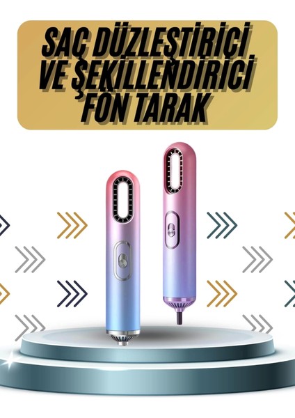 Profesyonel Yeni Nesil 3 Başlıklı Saç Kurutma ve Fön Tarak Saç Şekillendirme