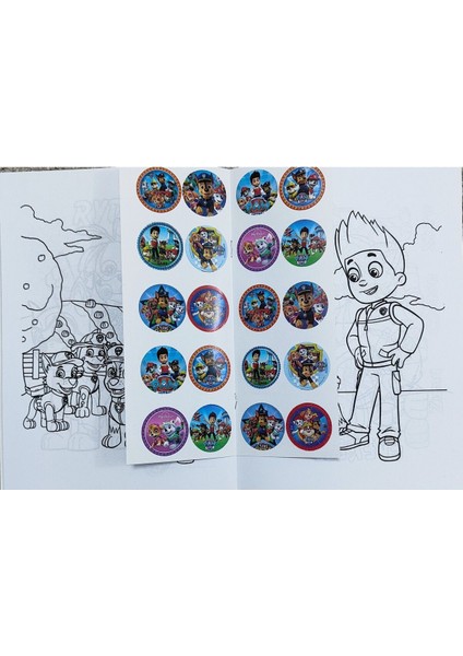 2 Adet Stickerli Boyama Kitabı ve 12 Li Tüp Kuru Boya Kalemi (Minnie/paw Patrol-A ) modelleri