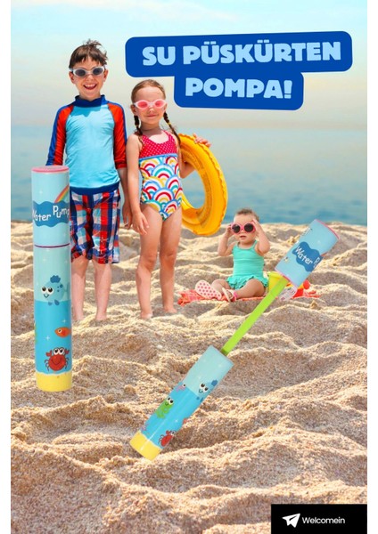 7-12 Metre Menzilli Oyuncak Balıklı Eğlenceli Su Pompası Islak Su Pompası Plaj Oyuncağı