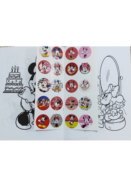 2 Adet Stickerli Boyama Kitabı ve 12 Li Tüp Kuru Boya Kalemi (Minnie/capybara ) fiyatları