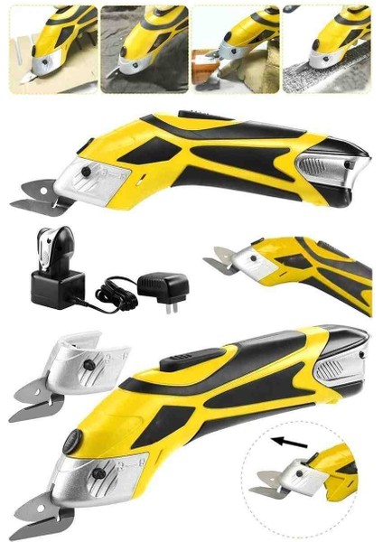 İyisi Yok Profesyonel Şarjlı Çelik Dişli Çift Akülü Kumaş Kesme Deri Kağıt Karton Makasi Çok Amaçlı Makas fırsatları