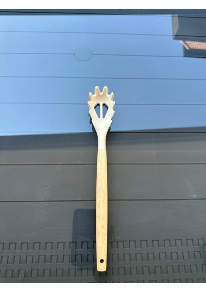 Silikon Ahşap Makarna Kaşığı 32 cm