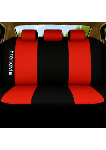 Ortopedik Şerit Koltuk Kılıfı Takımı - Kırmızı Siyah - Ön ve Arka Koltuklar Için fiyatları