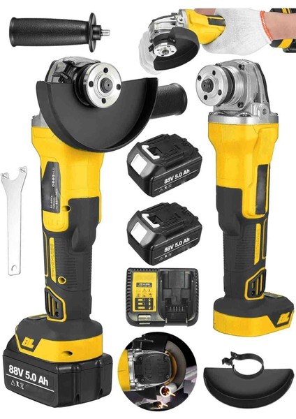 İyisi Yok 24V 5.0AH Akülü Çantalı Taşlama Makinesi Spral Kömürsüz Şarj Göstergeli Elektronik Devir Ayarlı