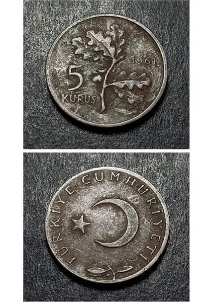 Escoines 399636873438C0079D 5kuruş 1961 Eski Madeni Para