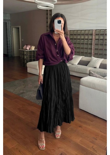 Kadın Trend Pileli Kırışık Crash Etek - Günlük ve Şık Stili | Yazlık Moda