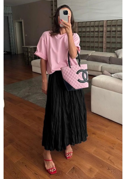 Kadın Trend Pileli Kırışık Crash Etek - Günlük ve Şık Stili | Yazlık Moda fiyatları