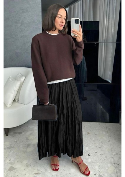 Kadın Trend Pileli Kırışık Crash Etek - Günlük ve Şık Stili | Yazlık Moda fırsatları