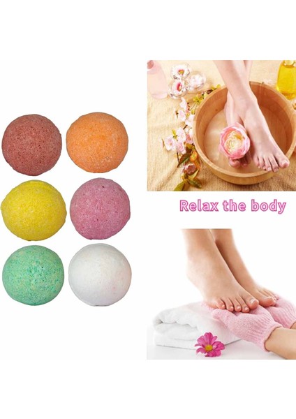 Banyo Ayak Spa Topu Nem Bombası 6'lı Manikür Pedikür Bakım Profesyonel Köpüren