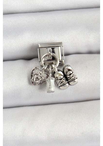 316L Çelik Gümüş Renk Bebek Konsept Nomination Charm