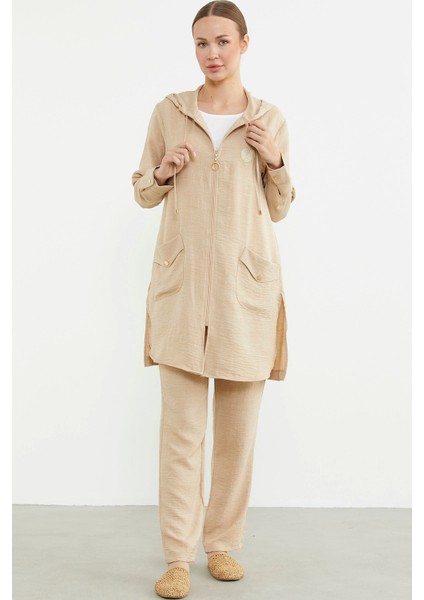 Sementa 76473 Büyük Beden Keten Görünümlü Üçlü Takım modelleri