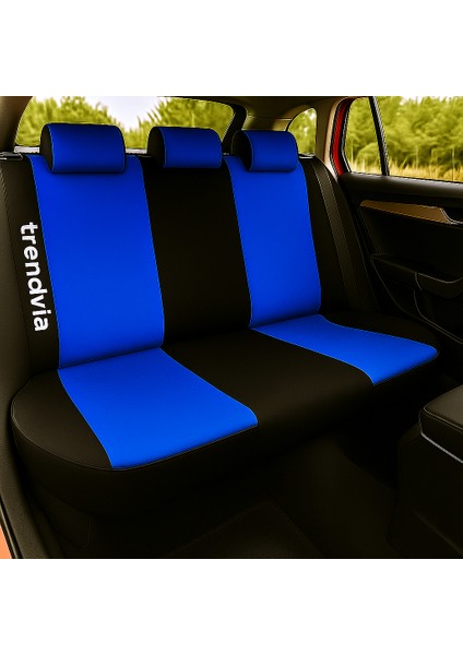 Ortopedik Şerit Koltuk Kılıfı Takımı - Mavi Siyah Renk - Ön ve Arka Için Uygun fiyatları