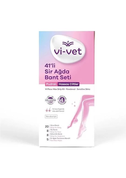Vi-Vet Sir Ağda Bant Seti Pudralı (Yeni), 41 Adet