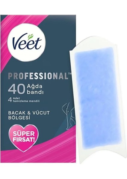 Professional Hassas Ciltler Için Ağda Bandı, Bacak ve Vücut Bölgesi, 40'lı Süper Fırsat Paketi