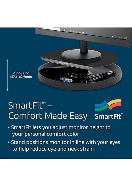 Smartfit Döner Monitör Standı, Ayarlanabilir Yükseklik, Siyah, K52787WW fiyatları