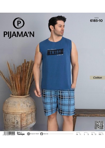 Erkek Bisiklet Yaka Kolsuz Şortlu Pijama Takımı 6185/10 - 1 Adet fiyatları