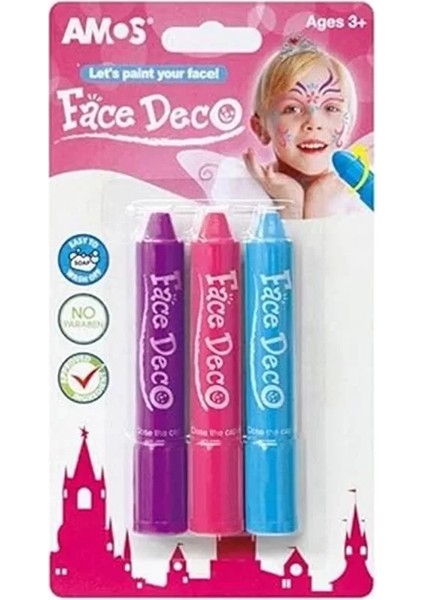 Amos Face Deco Yüz Boyası - 3 Renk fiyatları
