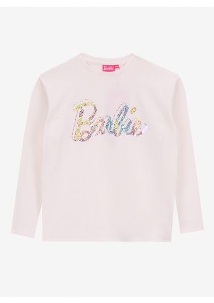 Baskılı Ekru Kız Çocuk T-Shirt BRB5WG-TST6020