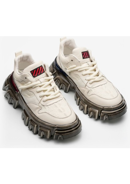 Embos Deri Yüksek Taban Erkek Sneaker modelleri