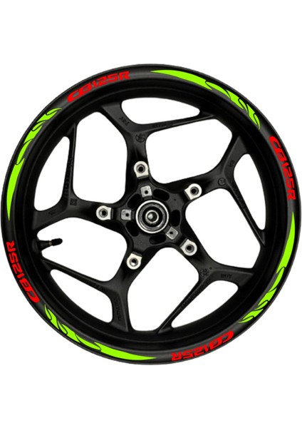 CB125R Kırmızı Yazılı Neon(Fıstık Yeşili) Pençe Şeritli