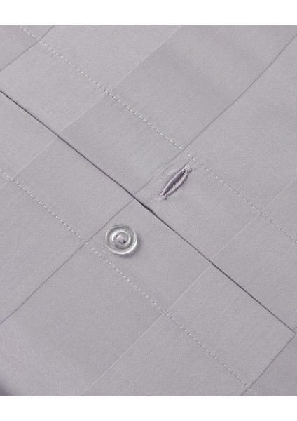 Deluxe Çizgili Pamuk Saten Çift Kişilik Nevresim Takımı 200X220 cm Açık Leylak
