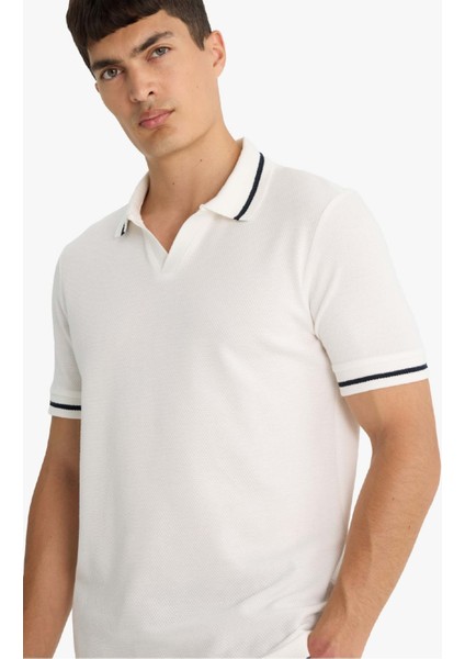 Regular Fit Polo Yaka Bubble Kısa Kollu Tişört F6265AX25SM
