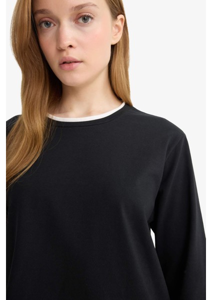 Regular Fit Bisiklet Yaka Uzun Kollu TUNIK F9451AX25AU indirimleri
