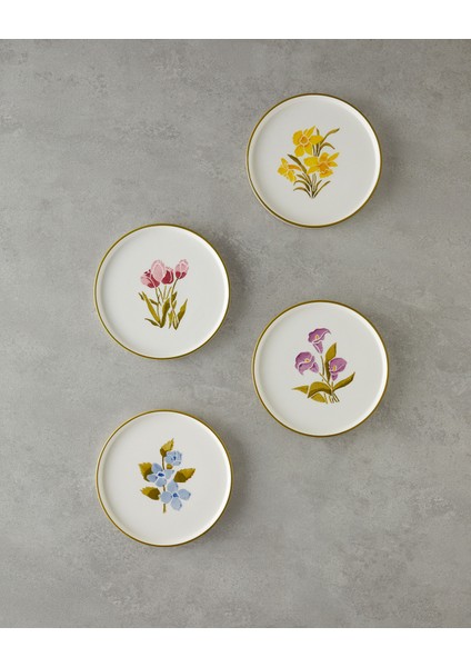 Begonya Seramik 4'lü Pasta Tabağı 16 cm Renkli fiyatları