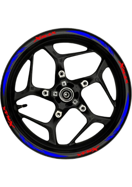 Xmax Kırmızı Yazılı Mavi Reflektif Pençe Şeritli