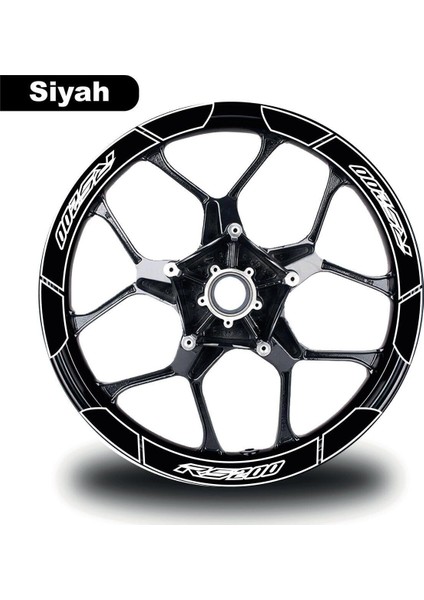 Siyah Bajaj Pulsar RS200 Geniş Jant Sticker Etiket Modeli