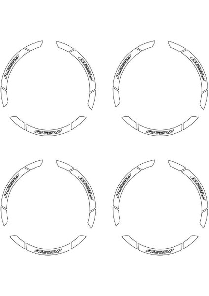 Siyah Bajaj Pulsar RS200 Geniş Jant Sticker Etiket Modeli modelleri