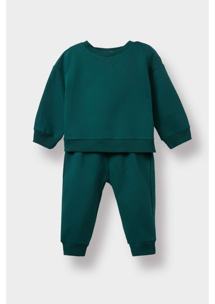 Erkek Bebek 2'li Takım Basic Düz Sweatshirt Eşofman Altı E8430A525AU
