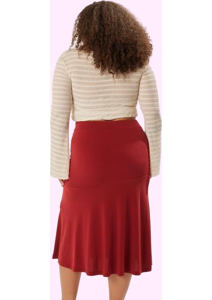 Kadın Midi Boy A Line Örme Etek Büyük Beden Günlük Kullanım Hafta Sonu Yaz Aylarının Vazgeçilmezi modelleri