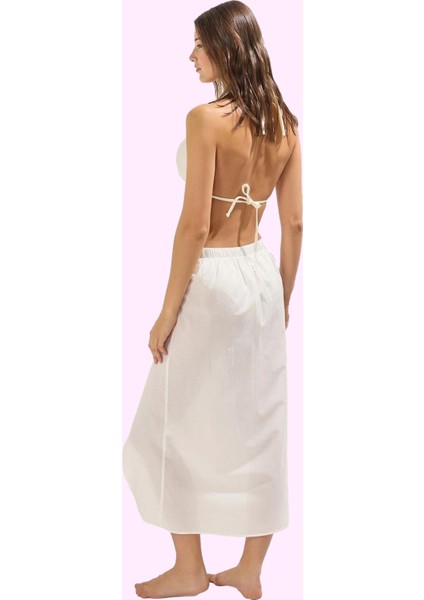 Kadın Midi Boy Dokuma Plaj Etek Cut Out Detaylı Pamuk Yazlık Günlük Kullanım Modern Tasarım modelleri