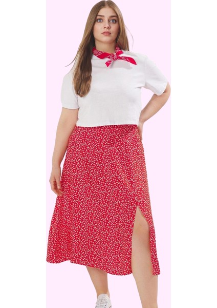 Kadın Midi Boy Animal Desenli Yüksek Bel Etek Viskoz Günlük Şıklık Yaz Aylarının Vazgeçilmezi