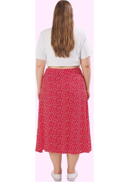 Kadın Midi Boy Animal Desenli Yüksek Bel Etek Viskoz Günlük Şıklık Yaz Aylarının Vazgeçilmezi modelleri